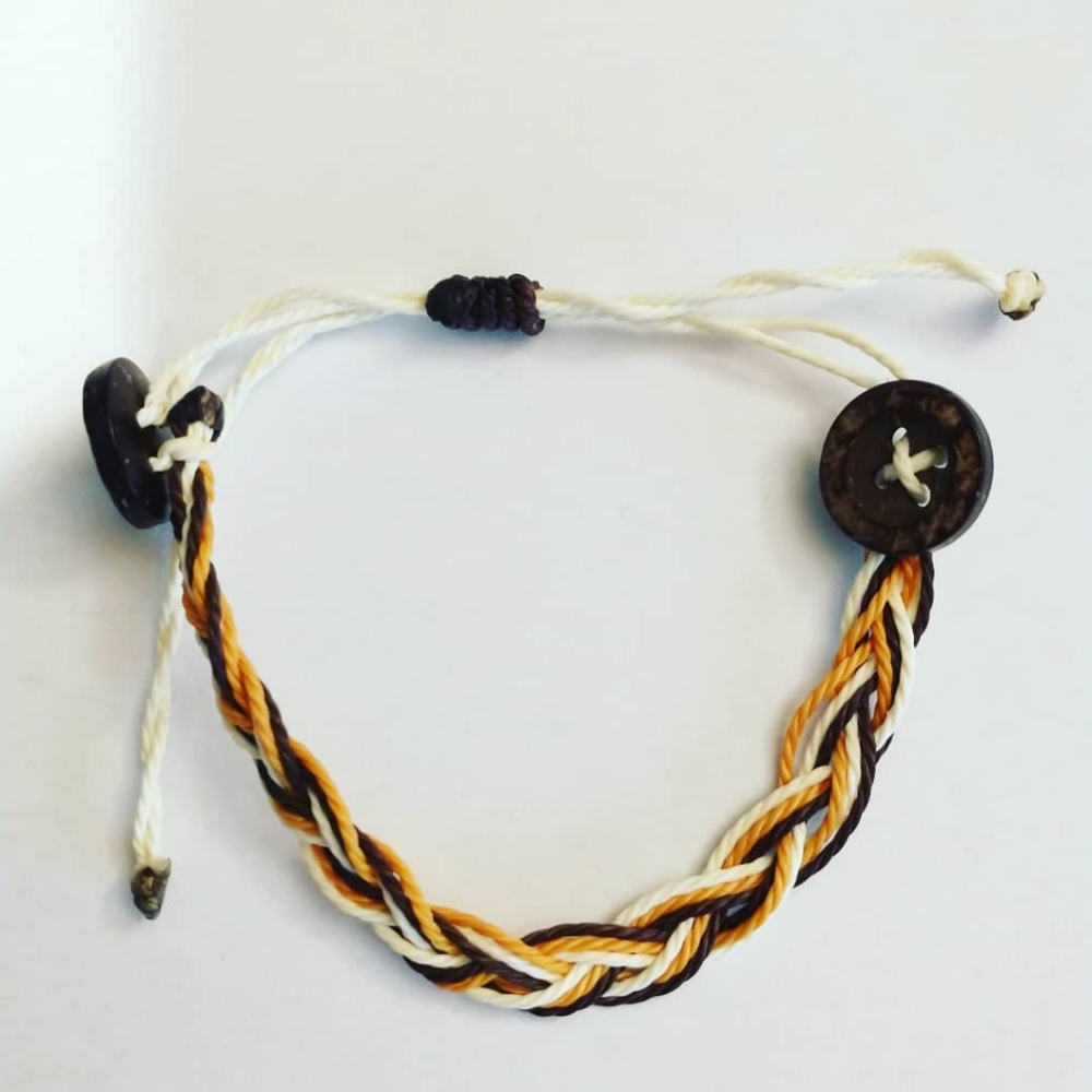Burnt Leaves Braided Wax Thread bracelet